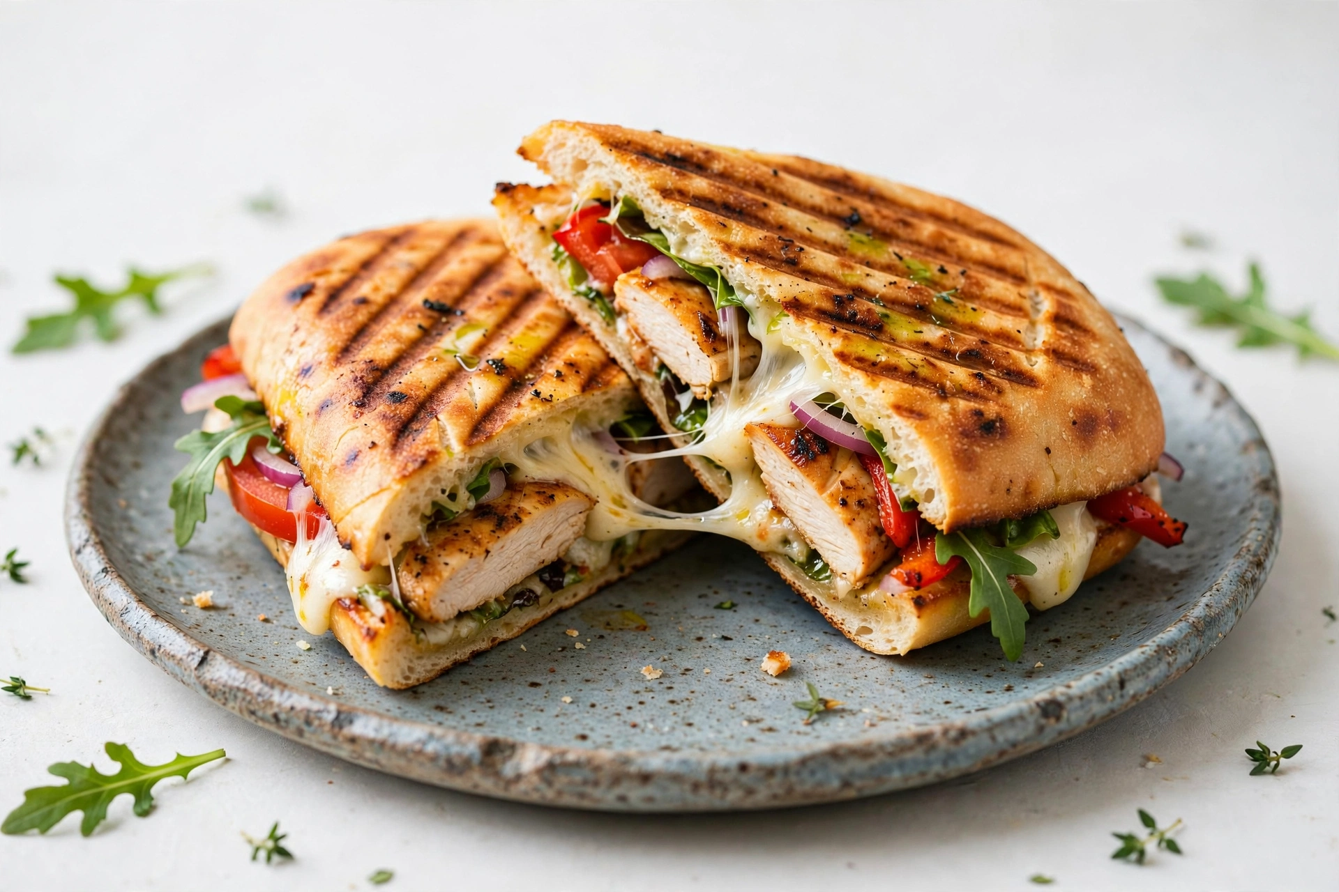 Grilled chicken panini