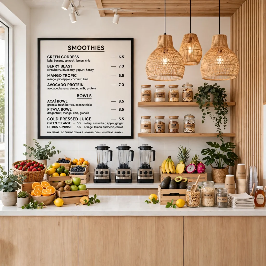 Smoothie shop interior