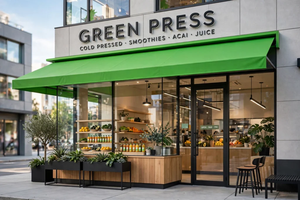 Juice bar storefront