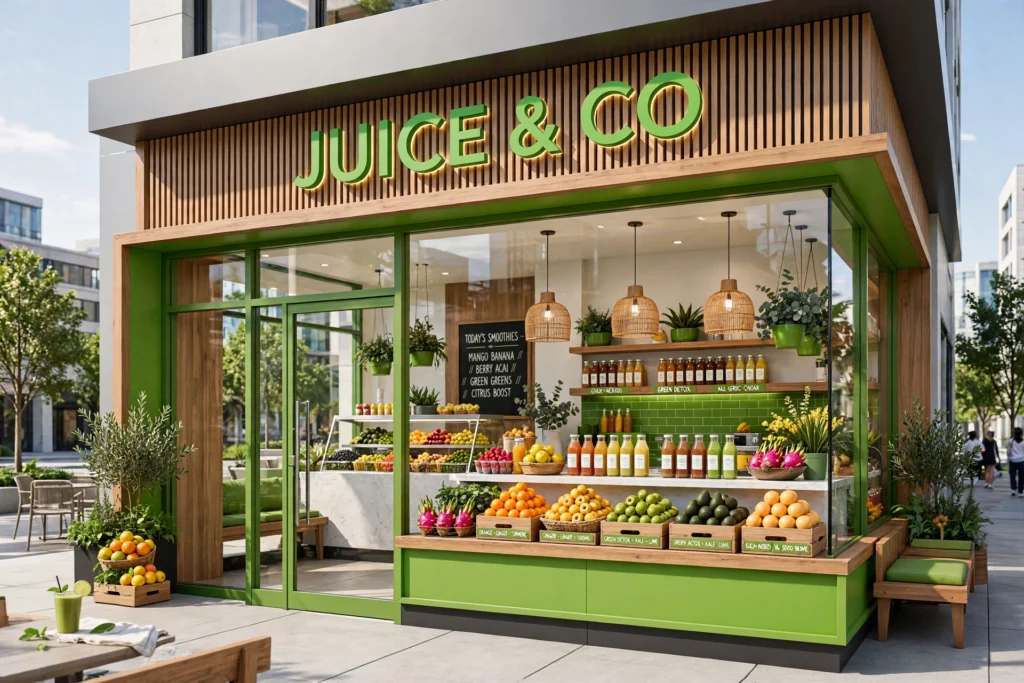 Juice bar storefront